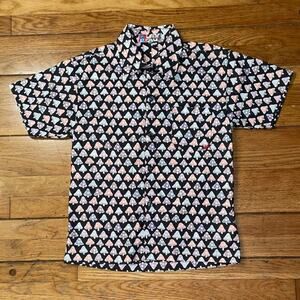 Boys Size Large Skater Style Button Down Dress Casual Shirt